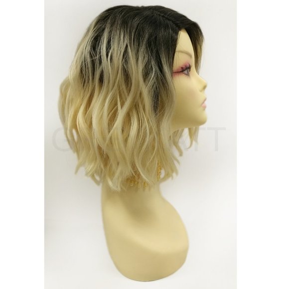 Blonde w/ dark roots Wavy Lob Wig